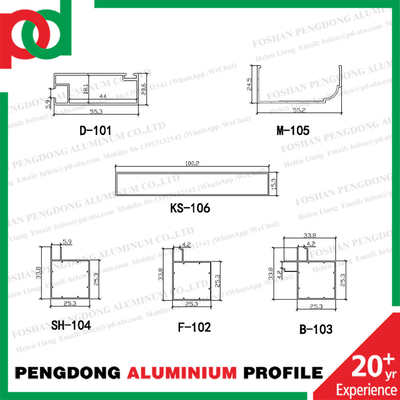 نمایه لبه آلومینیومی کابینت آشپزخانه مدرن امارات متحده عربی با طول 6.0 متر