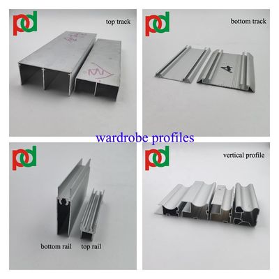 قیمت خوب پروفیل های درب کمد کشویی آلومینیومی 6 متری مقاوم در برابر خوردگی آنلاین